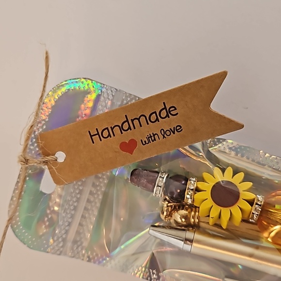 Hand Crafted Beaded Pens Set of 3 Fall Halloween Floral designs Ballpoint Black - Picture 7 of 17